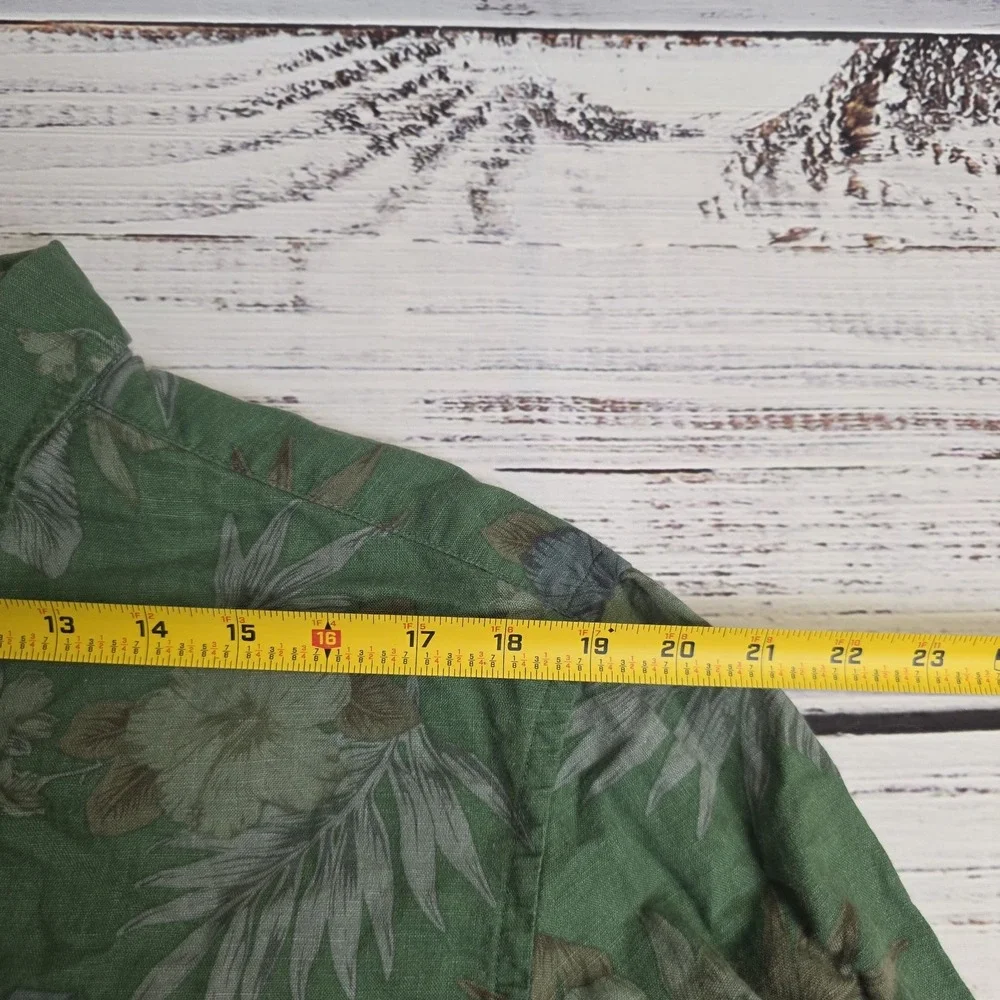 Banana Republic Slim Fit Floral Linen Cotton Button Down Long‎ Sleeve Shirt XL